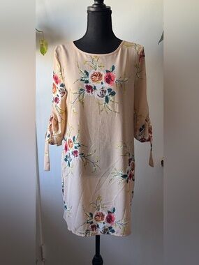 Floral Tie-Sleeve Dress